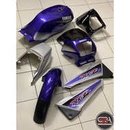 COVERSET BODYSET RXZ MILI TERMASUK TANK PURPLE SILVER GRAPHIC 9 ORIGINAL EQUIPMENT MANUFACTURED OEM STICKER TANAM