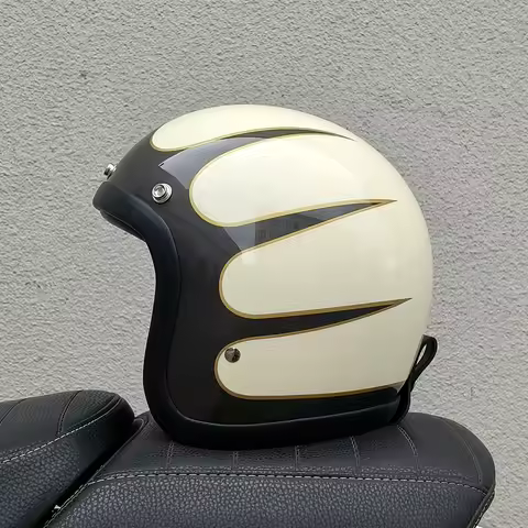 Vintage TT&COCASCOS 3/4 Open Helmet Jet Cafe Racer Vintage 500TX Motorcycle Helmet Scooter Riding Mo