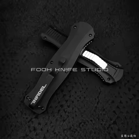 FOOH KNIFE STUDIO 3300 INFIDEL 3300BK Tactical Gear Real D2 Steel CNC 6061 Aluminum Handle High End 