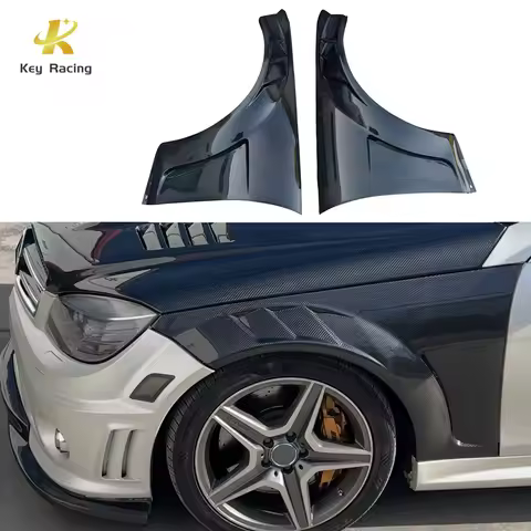 W204 C63 Fenders Carbon Fiber Front Fender With Vent Side Air Outlet Intake For Mercedes-Benz C Clas
