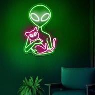 Alien Neon Signs Alien LED Light Alien Cat Neon Light Cat Neon Sign Aesthetic Room Decor Nursery LED