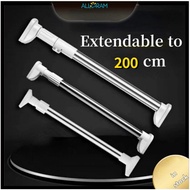 Alldram Adjustable Extendable Curtain Rod Thickened Towel Hanging Pole Telescopic Tension Pole Curtain Rod Laundry Rack Curtain Rail Curtain Pole