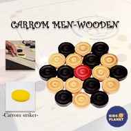 Carrom Men Set For Carrom Board Games [Carrom Seed With Striker - 24Pcs]