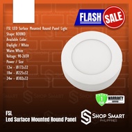 FSL LED Surface Mounted Round Panel Light Daylight, Warm White (12, 18w, 24w)