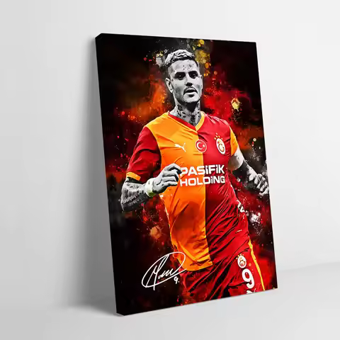 Mauro Icardi Soccer Player Printing Poster Customizable Pictures Wall Art Canvas Painting for Bedroo