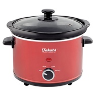TAKAHI Electric Crockery Pot (2.5L) - Model: 2521 / Type: CR-TR - Slow Cooker - Ceramic Pot - Red