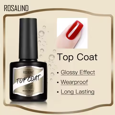 ROSALIND Glossy Matte Top Coat Nail Gel Polish Rhinestone Top Coat Glue Gel Varnishes Semi Permanent