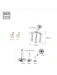 1Pc Hidden Helix Piercing 16G ASTM F136 Implant Grade Titanium Flat Back Tiny Earring Stud Ball Tass