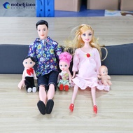 NOBELJIAOO 6Pcs Family Pregnant Doll Mom Baby Dad Kids for Dolls Set D8M6