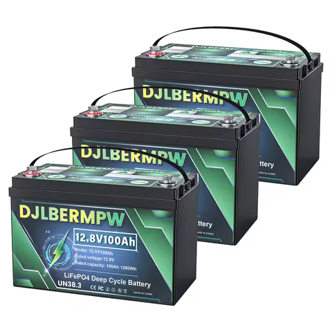 DJLBERMPW 36V 100Ah LiFePO4 Battery Lithium Iron Phosphate Batteries in BMS for Golf Cart Battery 36