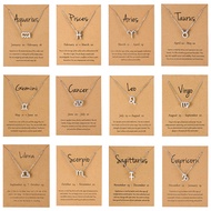 PC Men Women Horoscope Zodiac Sign Silver Color Pendant Necklace Aries Leo Constellations Choker Jew