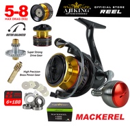 Ajiking Mackerel 6 + 1BB Spinning Fishing Reel Max Drag Freshwater (5-8kg) 1000-6000 Air Tawar Panci