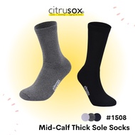 CITRUSOX Thick Full Cushioned Sole Mid-Calf Safety Boot Socks Work Business | Men (25-28 cm) #1508