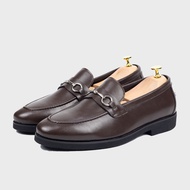 Ambrose Penny Loafer Horsebit Silver Buckle - Coffee Leather (Crepe Sole) (TK884) | Kasut Kulit Cokl