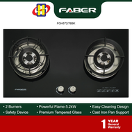 Faber Build-In Hob (76cm) 2-Burner Gas Cooker Tempered Glass Hob FGH572/76BK / FGH 572/76BK