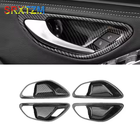 Car Interior Door Handle Bowl Stickers Case For Mercedes Benz C E Glc Class W205 X253 Glc260l E3000l