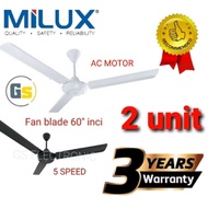 💥OFFER Ceiling Fan MiLUX MOCHA (2UNIT) Ac motor 60"Fan Blade Original Milux MCF-6001