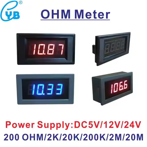 YB5135R LED Digital OHM Meter Tester Resistance Meter Resistor 200 OHM 2K 20K 200K 2M Impedance Mete