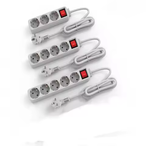 2Meters cord EU plug power strip EU extension electric cord for Russia Korea Europe power strips 3 4