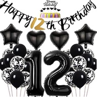 Dalettu Birthday Decoration 12 Years Girl, Balloons 12th Birthday Decoration, Cake Decoration Birthd