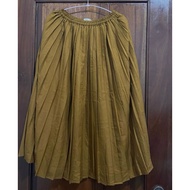 YELLOW TURMERIC MUSTARD SKIRT PLISKET SKIRT