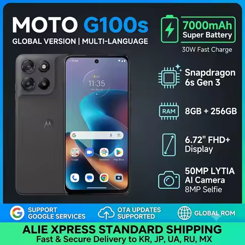 Global Rom MOTOROLA Lenovo moto G100S 6.72inch Snapdragon 6s Gen 4 7000mAh 30W Charging Type-C 5G Sm