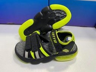 LOTTO 童織帶氣墊運動涼鞋 LT1AKS3200 黑螢光綠
