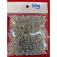 Silver Chakri Flower Shape Beads(50gm)5mm