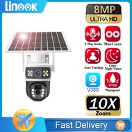 Linook V380 🔥 4G WIFI 🔥  Solar CCTV Camera 360 Wireless WiFi 1080P Dual Lens 8MP Solar Camera 4G SIM