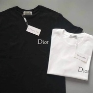 HOT_DIOR 2024 Spring And Summer New T-shirt Pure Cotton Round Neck DI Breathable Short-sleeved Loose Korean Style Men An
