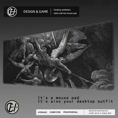 120x60 Gothic Desk Mat Hell Gustave Dore Large Mouse Pad Keyboard Mat Rubber Mouse Pad Computer Acce