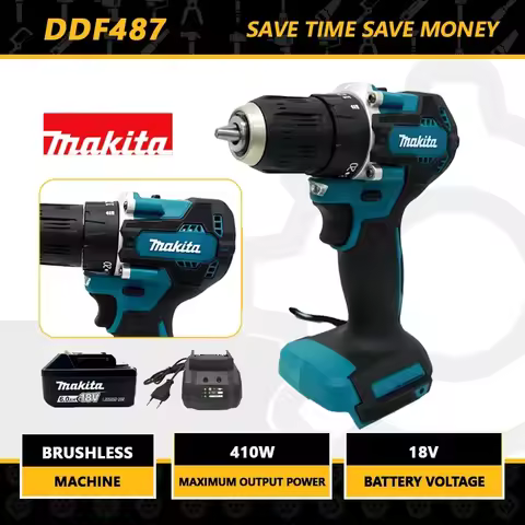Makita DDF487 18V Screwdriver Brushless Electric Drill Impact Drill Of Decoration Team Power Tools F