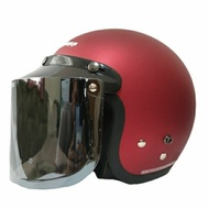 Helm Bogo Polos Carglos Dewasa Pria Wanita Full Leher Kaca datar Helm Bogo Kaca Flat Smoke