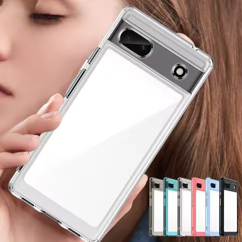 For Google Pixel 6A Case Cover Google Pixel 6A Capas Shockproof Acrylic Clear Transparent Colour Fun
