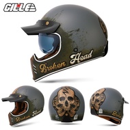 Gille BROE Classic Retro helmet Full Face Helmet Vintage Harley motorcycle helmet 833 with freebies