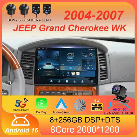 For JEEP Grand Cherokee WK 2004 2005 2006 2007 Android 16 Carplay Auto Multimedia Car Radio Navigati
