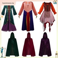 Movie Hocus Pocus 2 Sanderson Sisters Cloak Witch Mary Sarah Winifred Cosplay Costume Halloween Adul