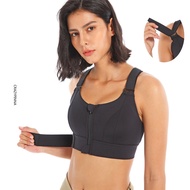 ☍ ◴ ♞,♘Fit.HER Magic Velcro Sports Bra Freely Adjustable Large Zipper Vest Style Fitness High Stren