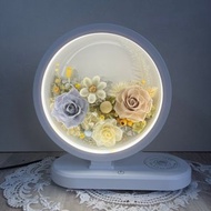 永生花藍芽音樂/手機無線充電/ 觸控式夜燈 三合一功能檯燈