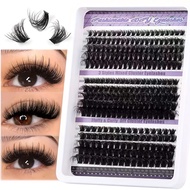 Cloison Lash Clusters 60D + 80D + 100D - 280 pieces of eyelash clusters 10 - 18mm D curly clusters -