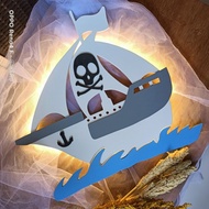 Pirate ship lights, barrel ship wall decoration,