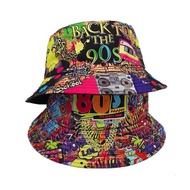 Fashion Retro 80s 90s Bucket Hat For Men Women Funny Summer Beach Fishing Hat Packable Outdoor Sun F