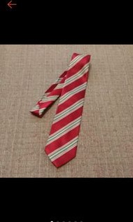 義大利 GIOVANNI BELLINI 時尚 紅色條紋 紳士領帶 條紋領帶 領帶 九成新❤ooh lala