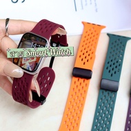 Magnetic Lock Hole Rubber Strap Suitable For Smart Watch 9 8 7 6 5 4 3 2 1 Se Ultra And HK9Pro Ultra