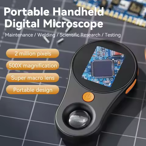 500X Digital Microscope 1080P 2.0inch Video Coin Microscopio with Magnifying Glass Wiht 8Leds for El