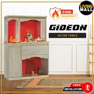 Living Mall Gideon Oriental Altar Table with Top Altar Cabinet Fire Resistant Altar Cabinet