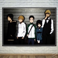 Durarara สติกเกอร์ภาพวาดฝาผนังงานศิลปะผ้าใบโปสเตอร์อนิเมะสำหรับร้านกาแฟรูปภาพบาร์บ้านของขวัญตกแต่งบ้