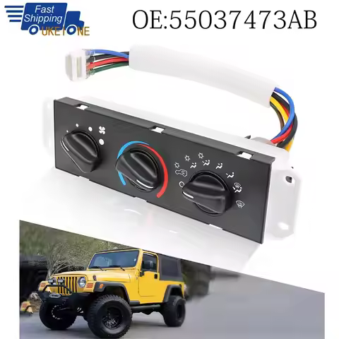 1 Set HVAC Heater Control Panel with Blower Motor Switch for Jeep Wrangler TJ 1999-2004 55037473AB B