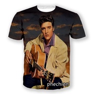 Phechion ใหม่แฟชั่นผู้ชาย/ผู้หญิง Elvis Presley 3D พิมพ์แขนสั้นเสื้อยืดลำลองกีฬา Hip Hop ฤดูร้อน T เ