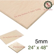 (2ft x 4ft) 5mm Plywood Timber Panel Wood Board Sheet Ply Wood 2’x 4’x5mm